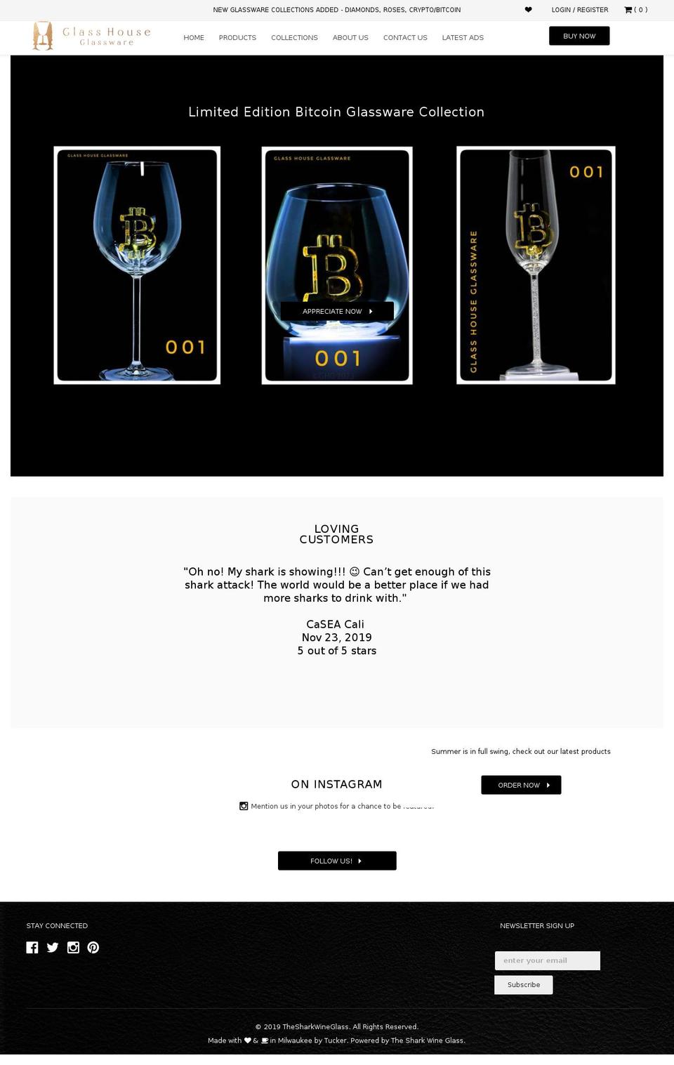 glasshouseglassware.com shopify website screenshot