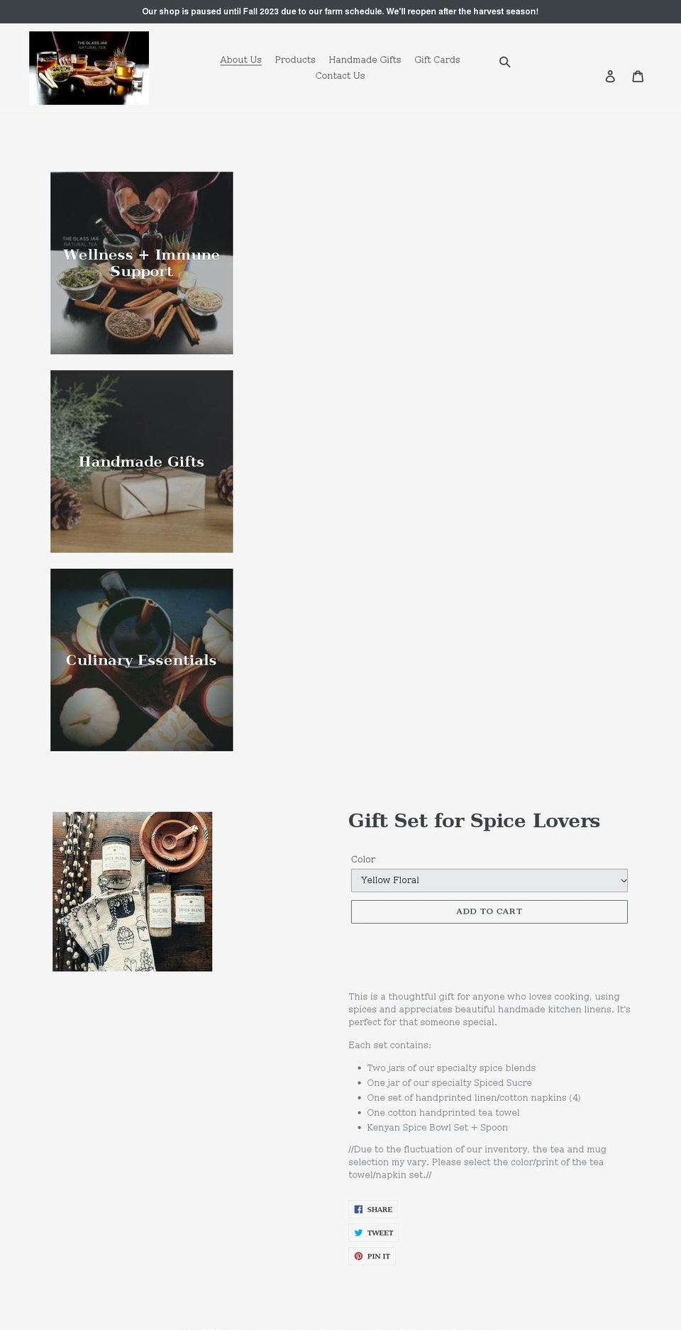 glassjarnaturaltea.com shopify website screenshot