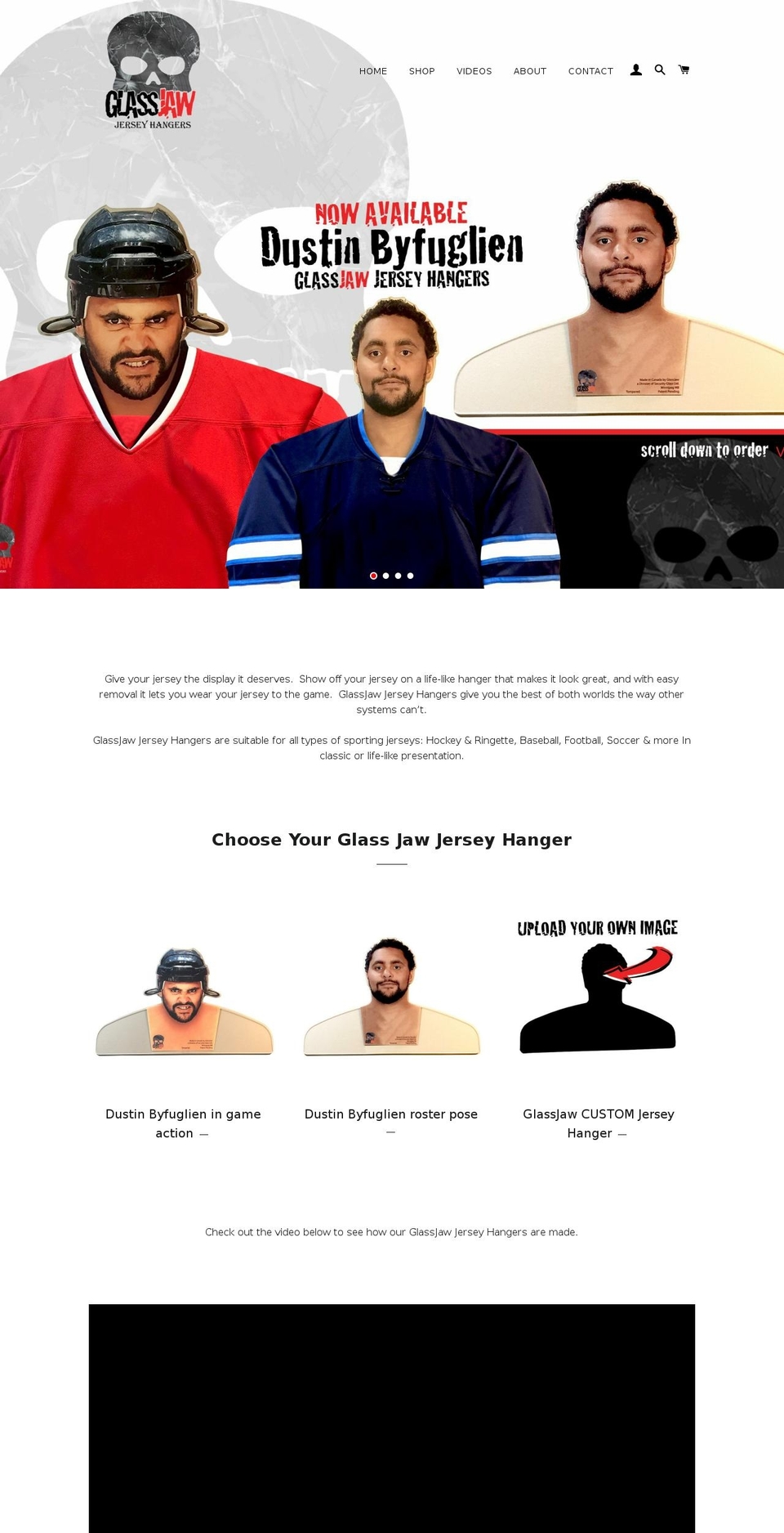 glassjawjerseyhangers.com — Shopify storefront screenshot