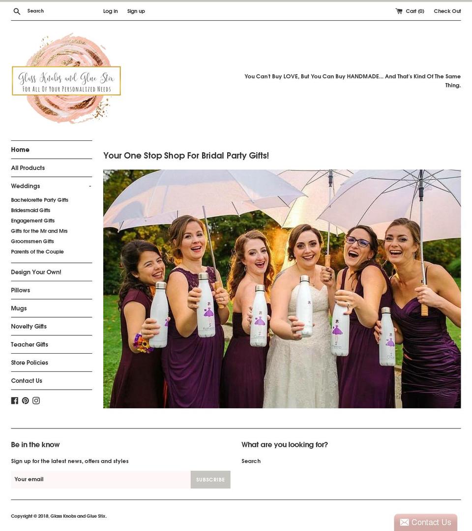 glassknobsandgluestix.com — Shopify storefront screenshot