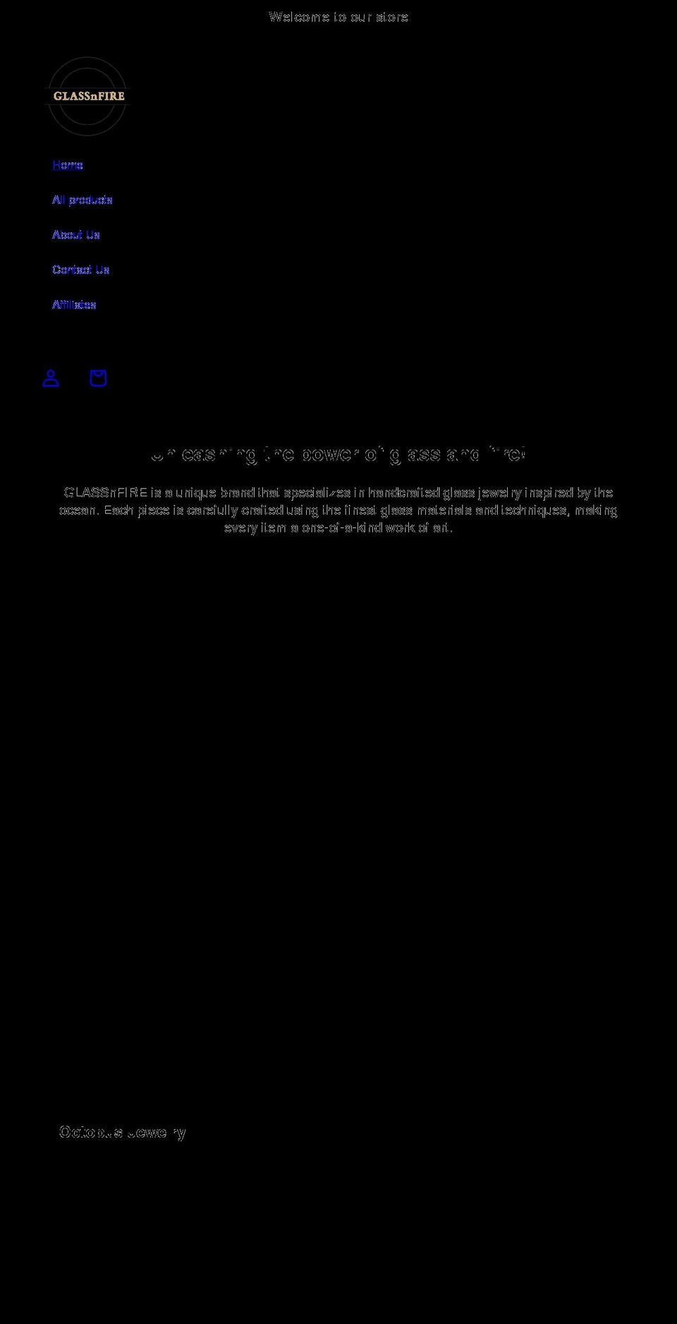glassnfire.com shopify website screenshot