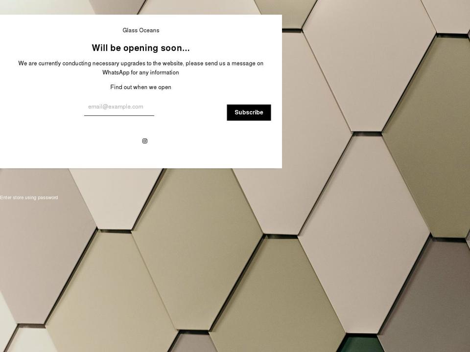 glassoceans.com shopify website screenshot