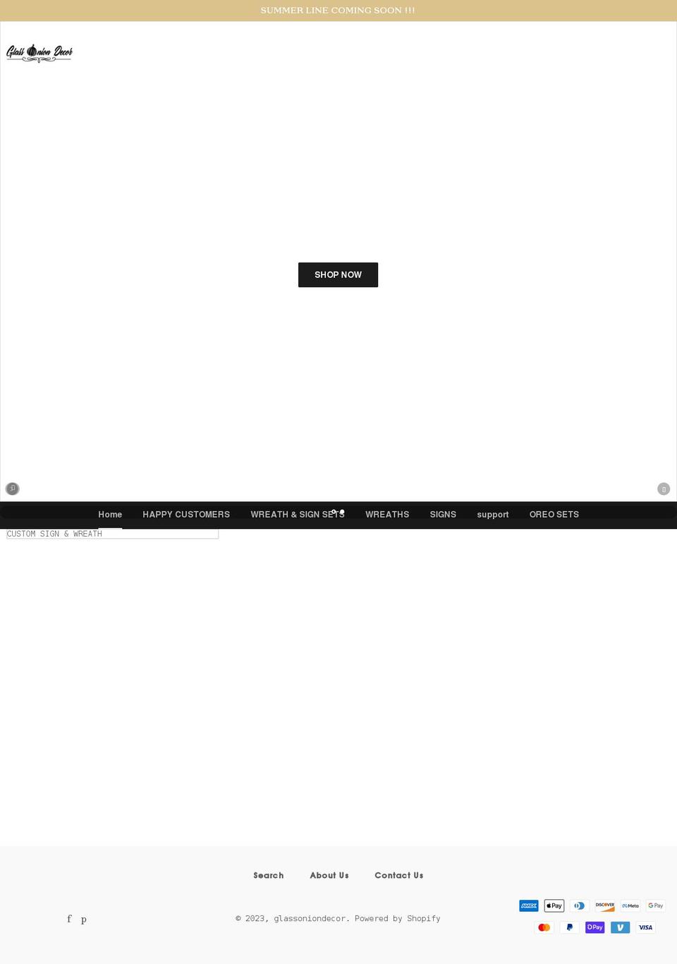glassoniondecor.com shopify website screenshot