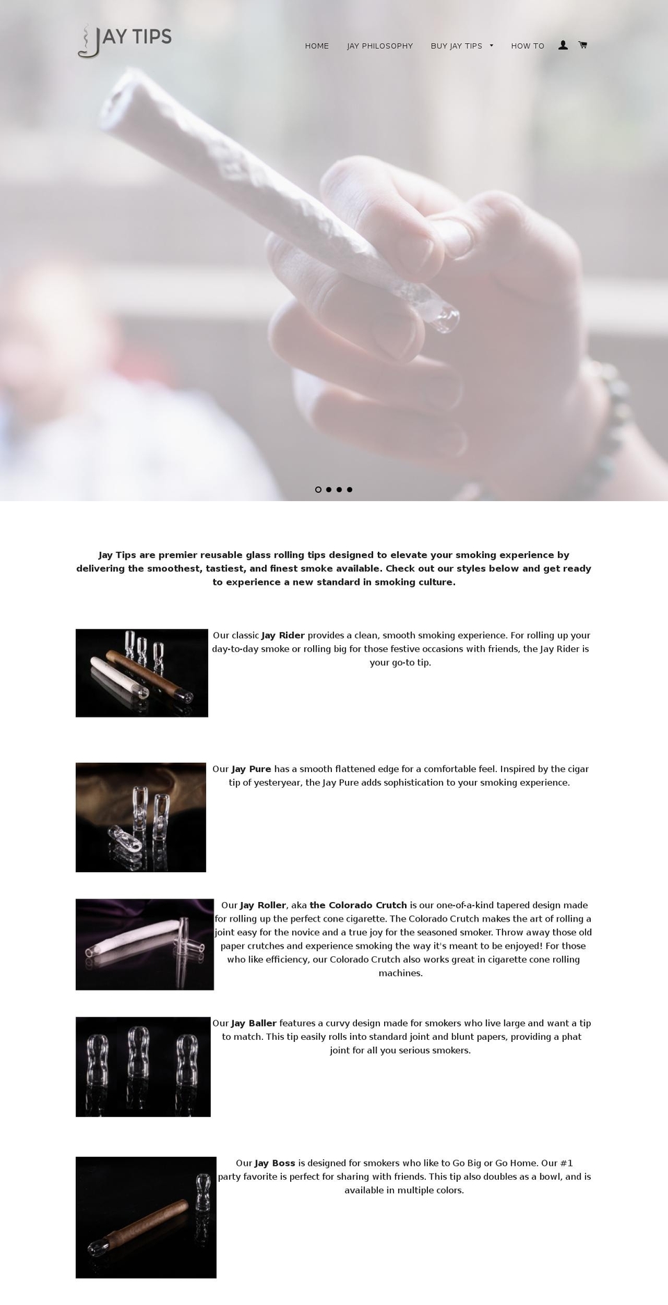 glassrollingtips.com shopify website screenshot