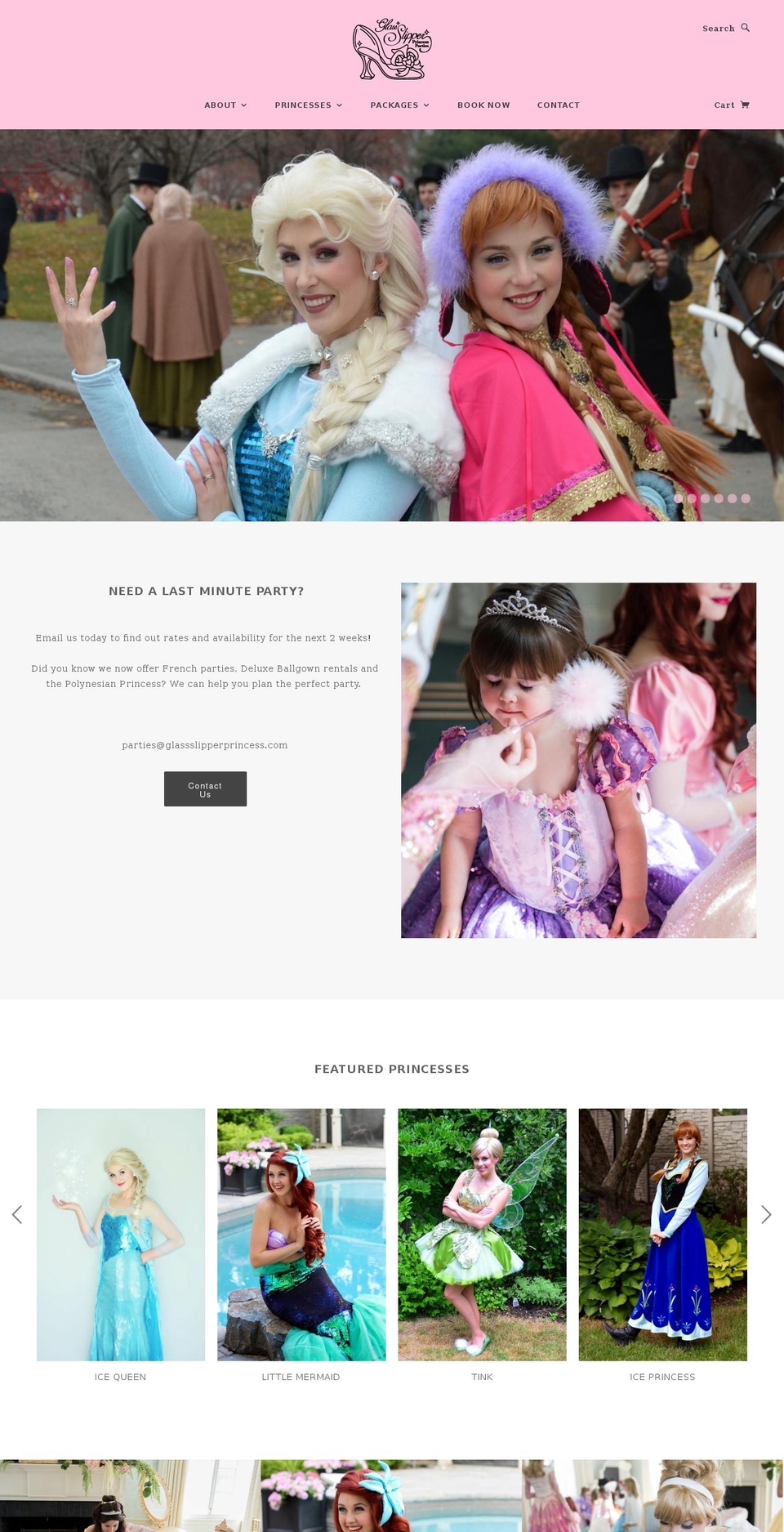 glassslipperprincess.com shopify website screenshot