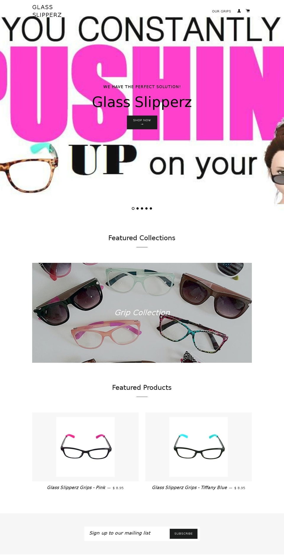 glassslipperz.com — Shopify storefront screenshot