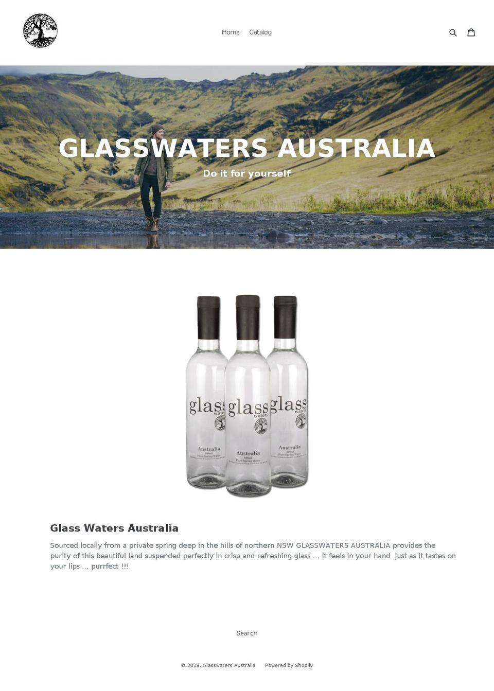 glasswaters.com shopify website screenshot