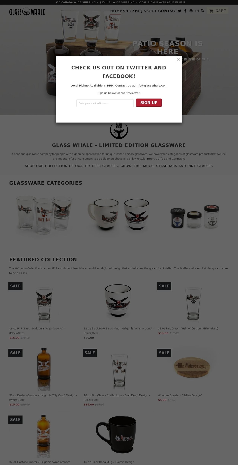 glasswhale.com shopify website screenshot