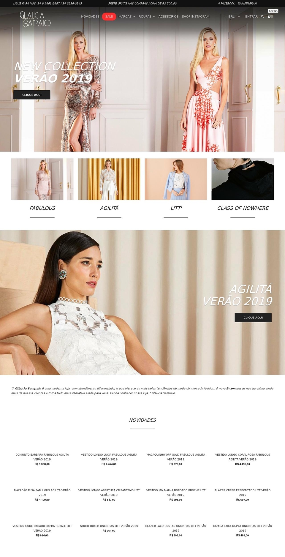 glauciasampaio.com — Shopify storefront screenshot