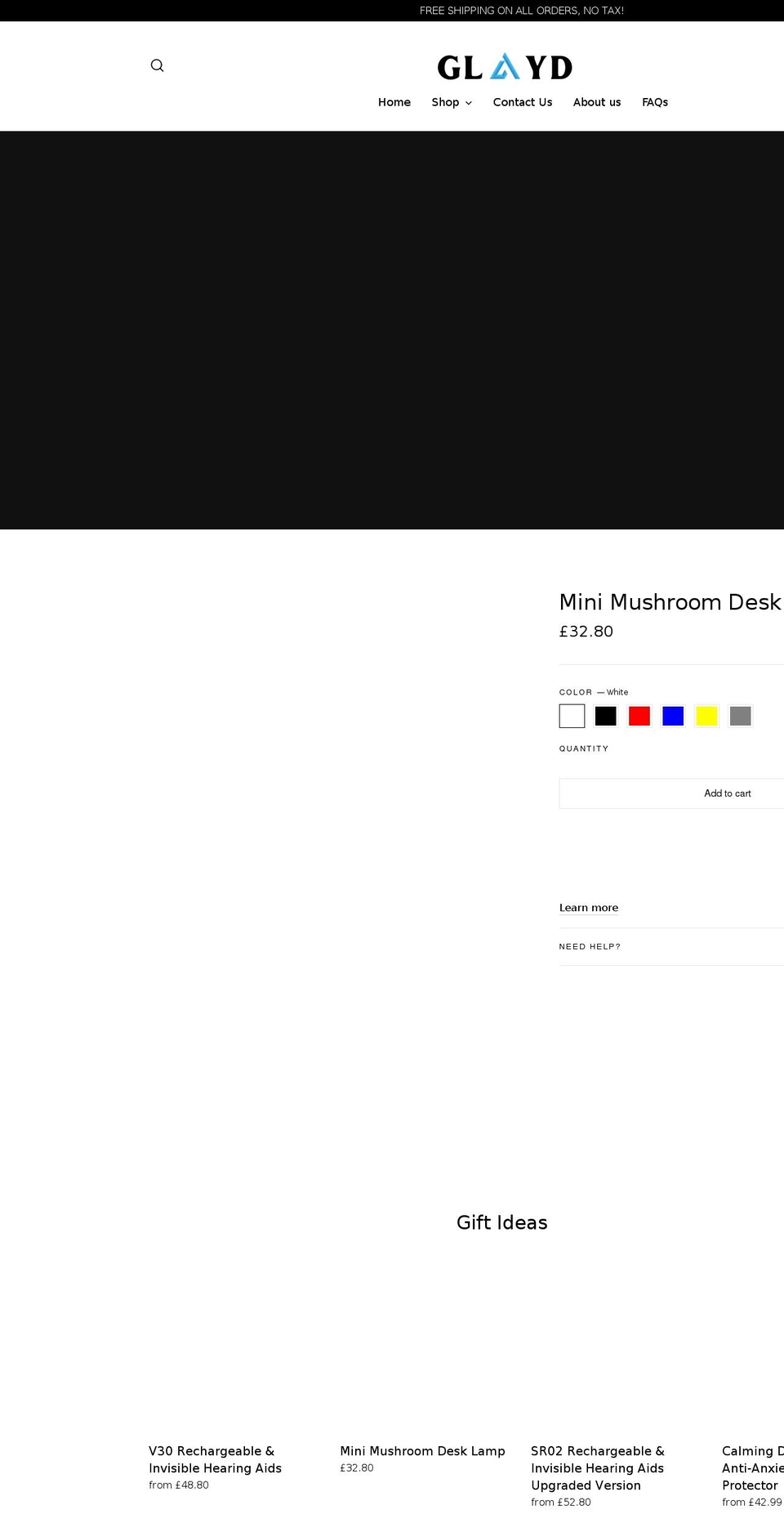 glayd.com shopify website screenshot