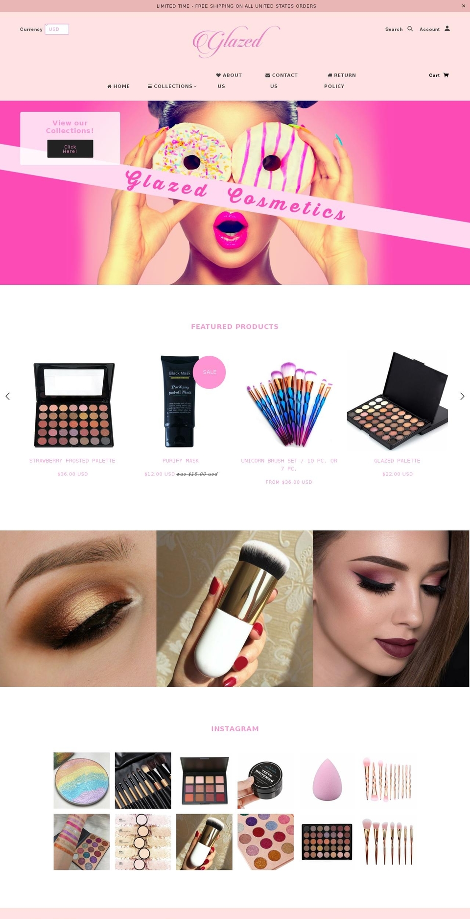 glazedcosmetics.com — Shopify storefront screenshot