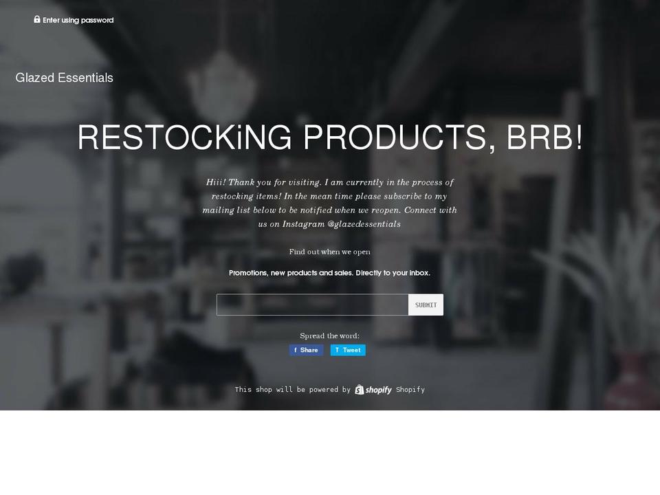 glazedessentials.com — Shopify storefront screenshot