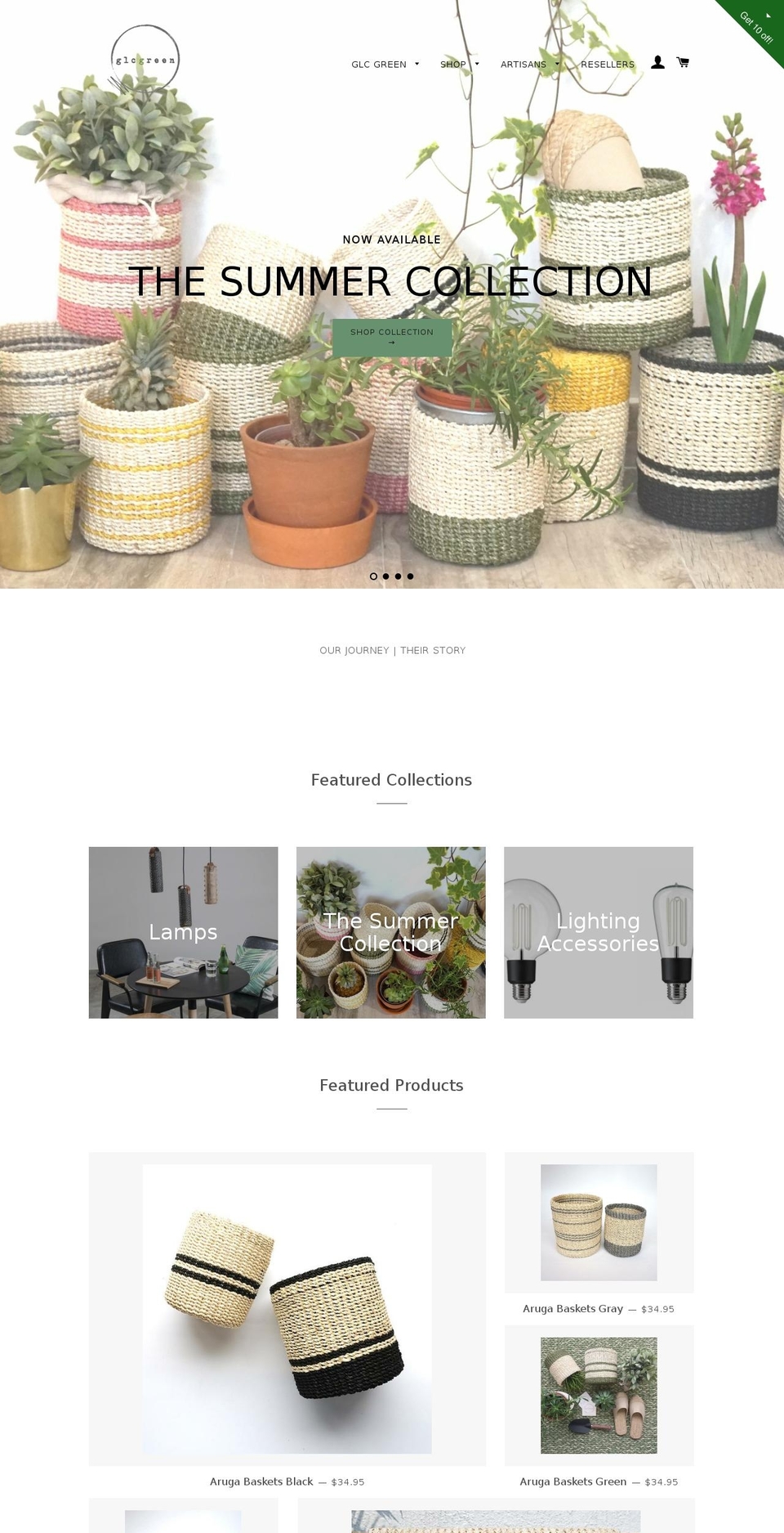 glcgreen.net shopify website screenshot