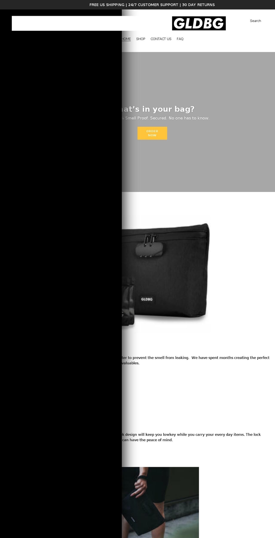 gldbags.com shopify website screenshot