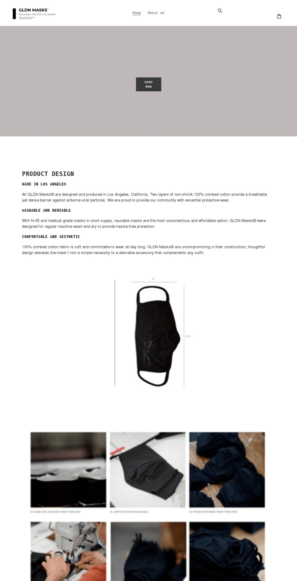 gldnmasks.com shopify website screenshot