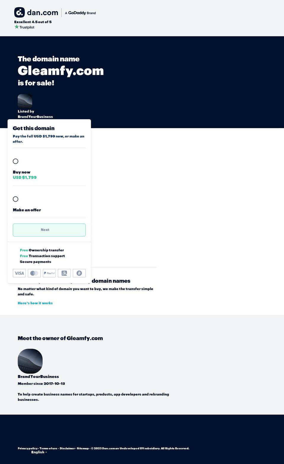 gleamfy.com — Shopify storefront screenshot