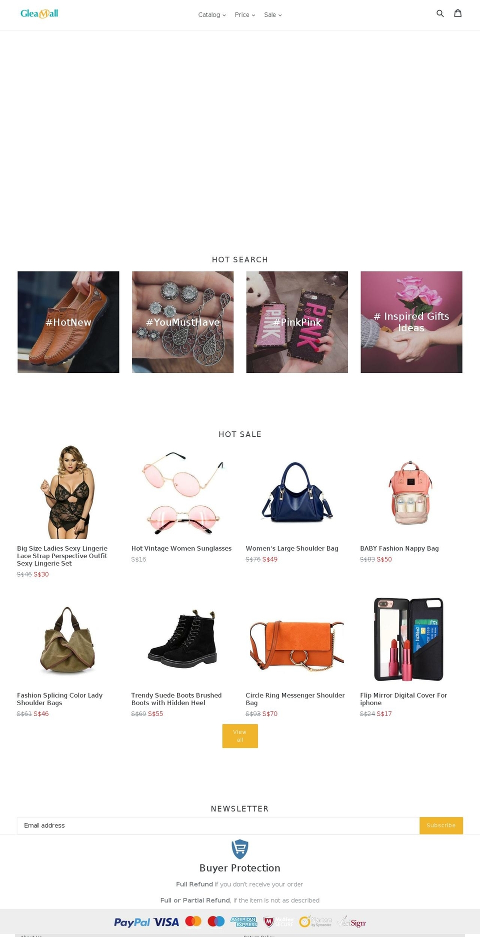gleammall.com — Shopify storefront screenshot