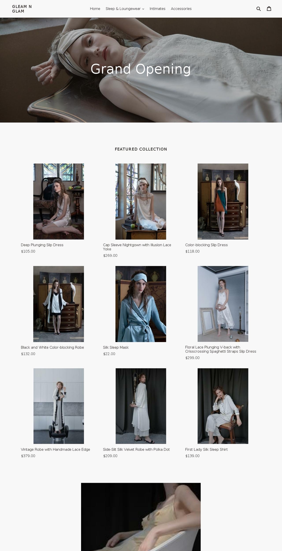 gleamnglam.com — Shopify storefront screenshot