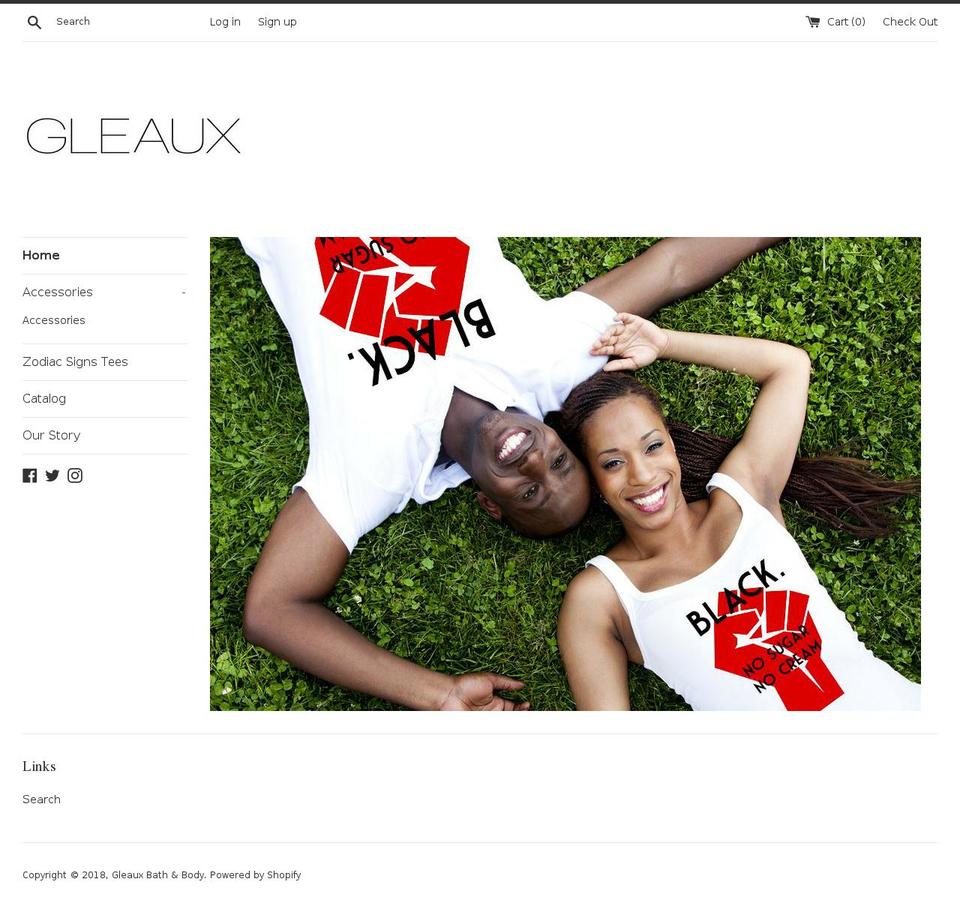 gleauxbathbody.com — Shopify storefront screenshot