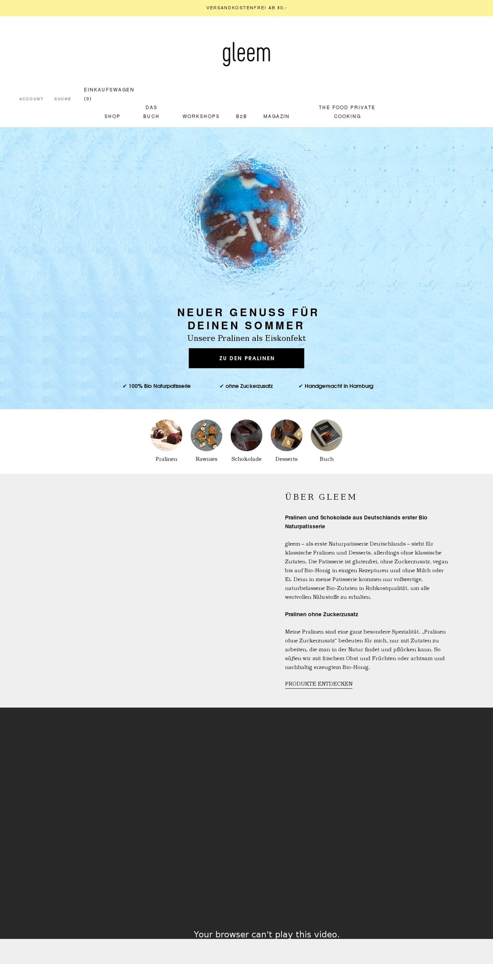 gleem Shopify theme site example gleem.de