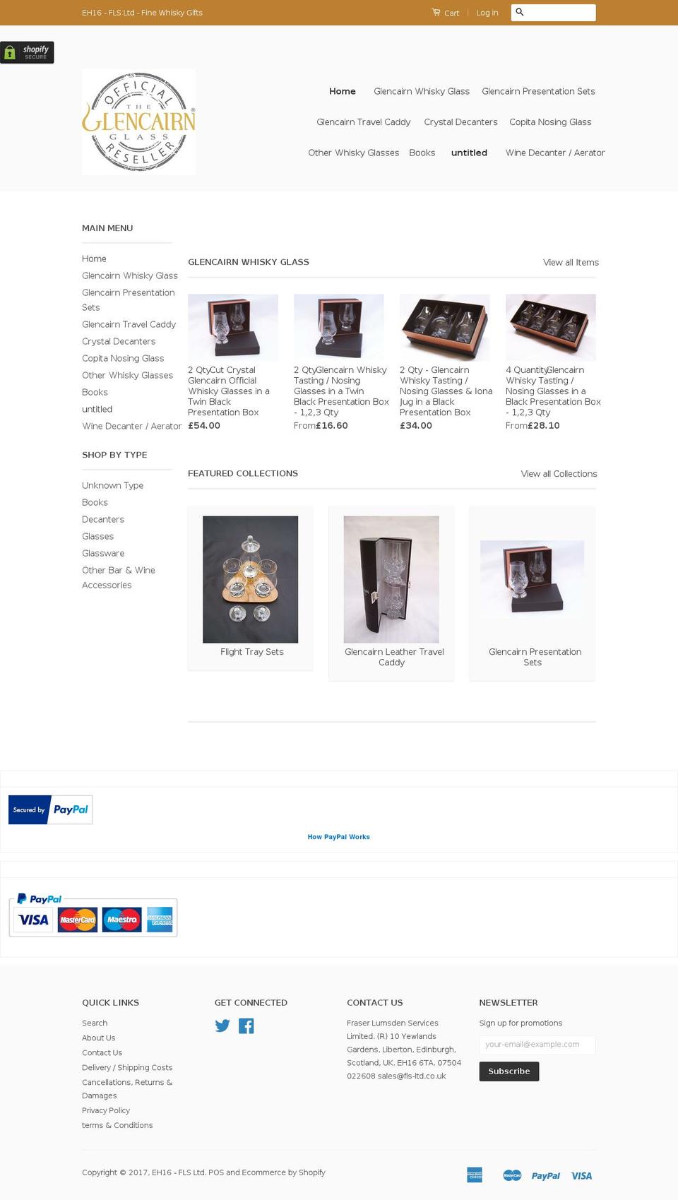 glencairnwhiskyglass-online.com shopify website screenshot