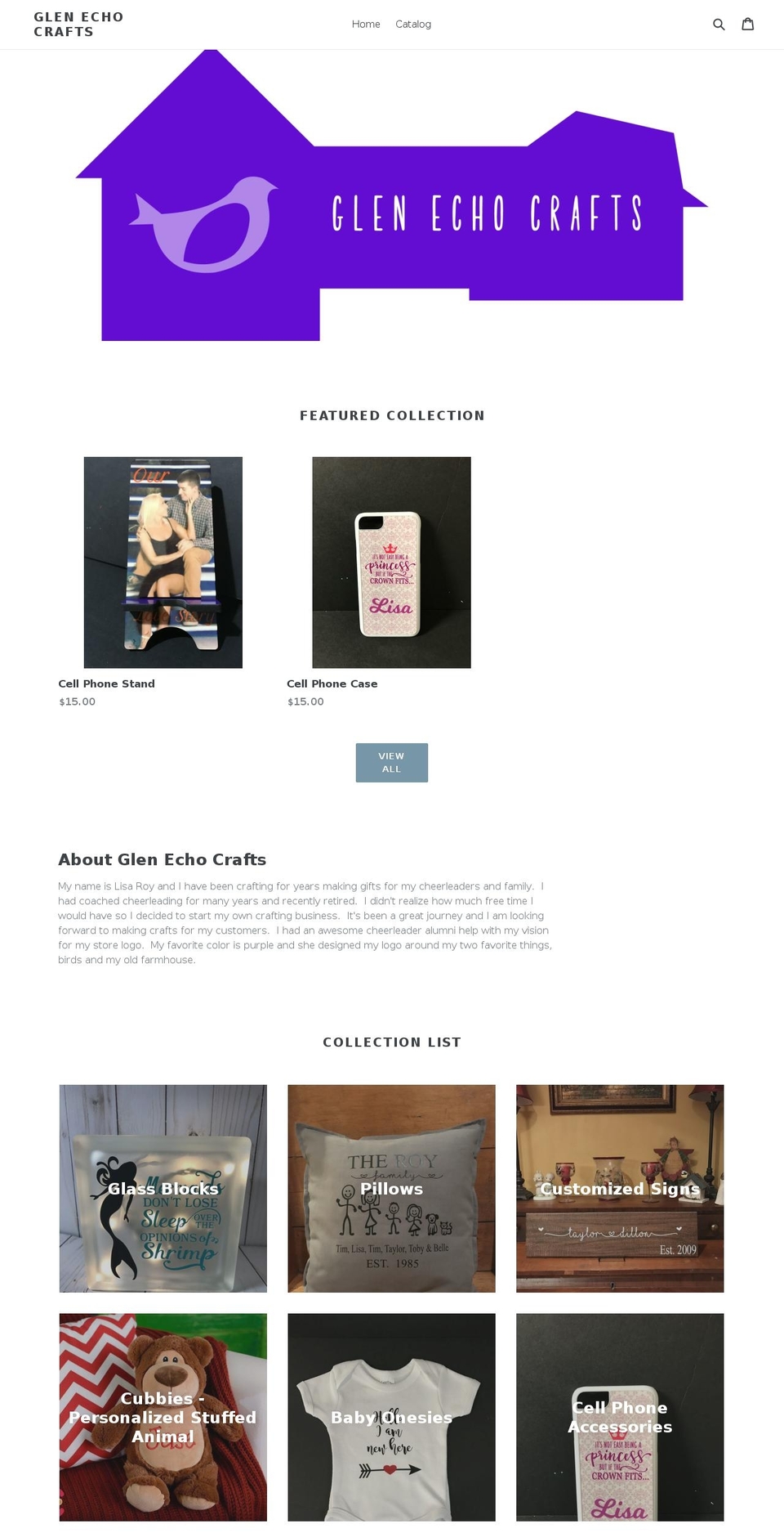 glenechocrafts.com — Shopify storefront screenshot
