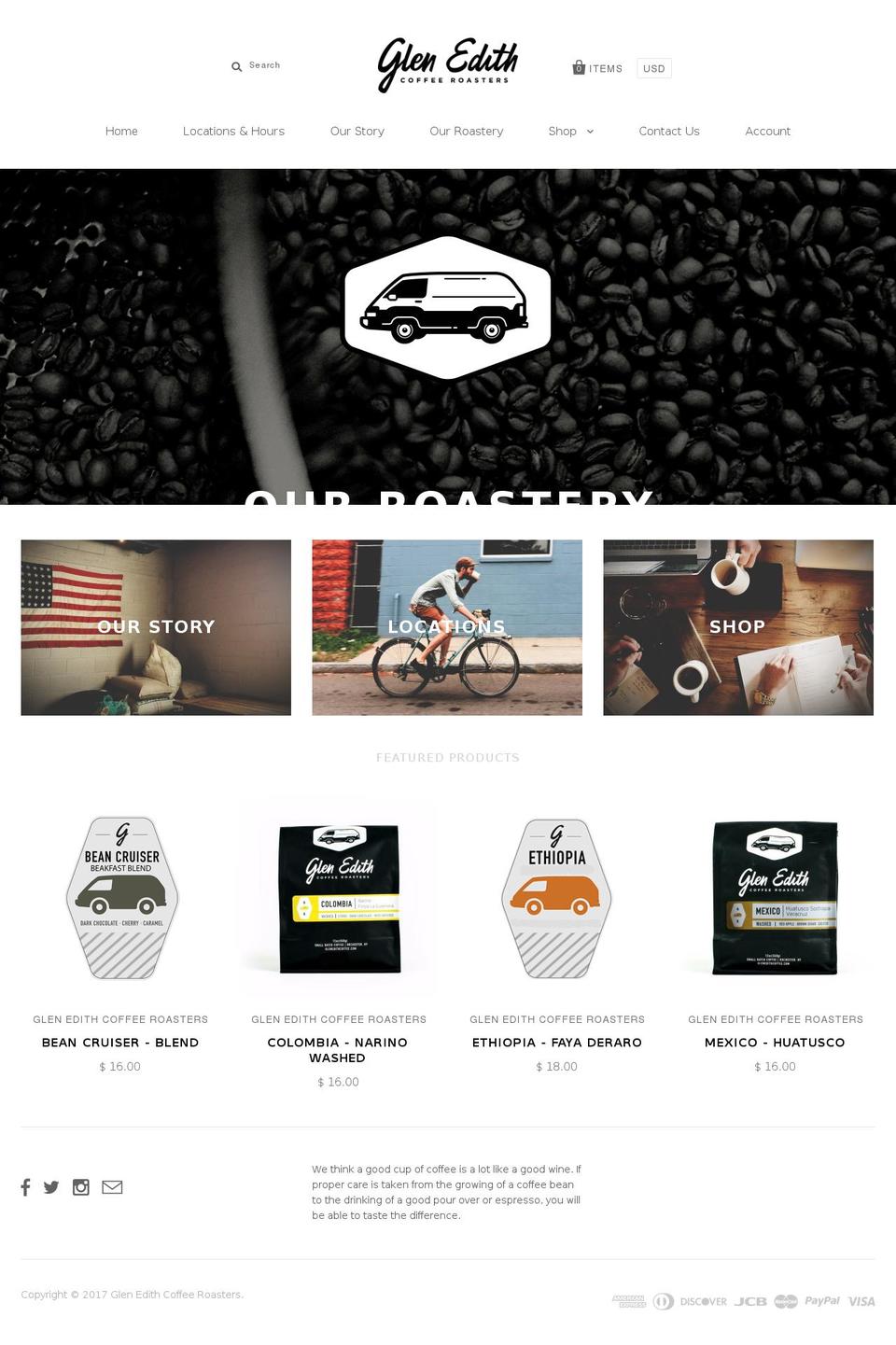 glenedithcoffee.com shopify website screenshot