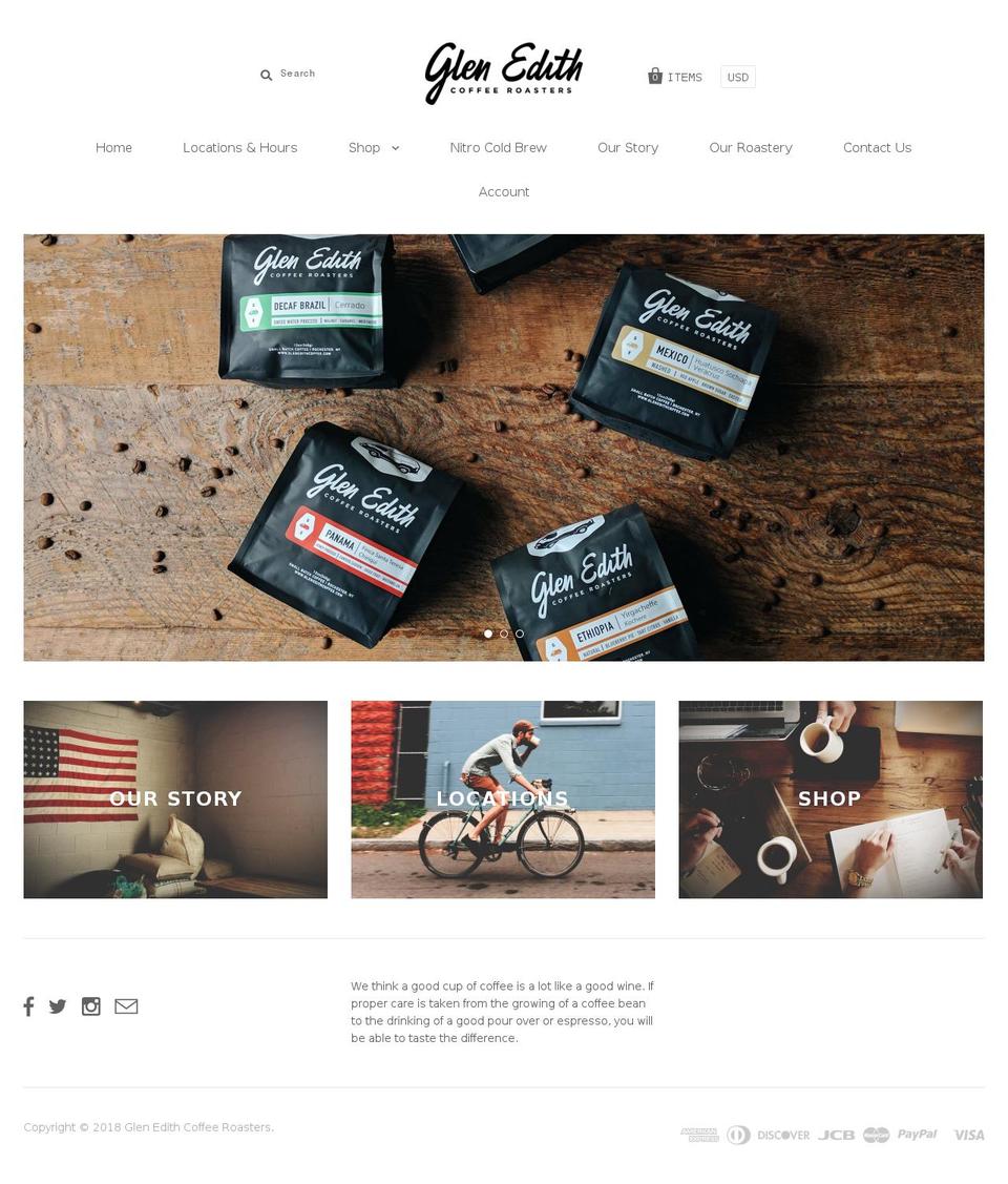 glenedithroasters.com — Shopify storefront screenshot