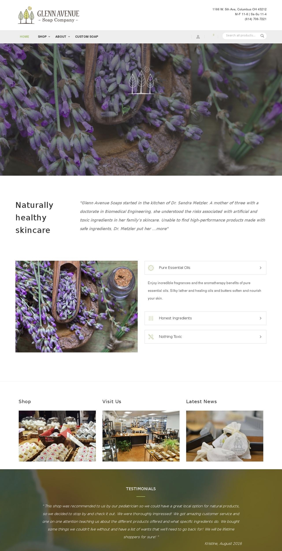 Launch Shopify theme site example glennavesoap.com