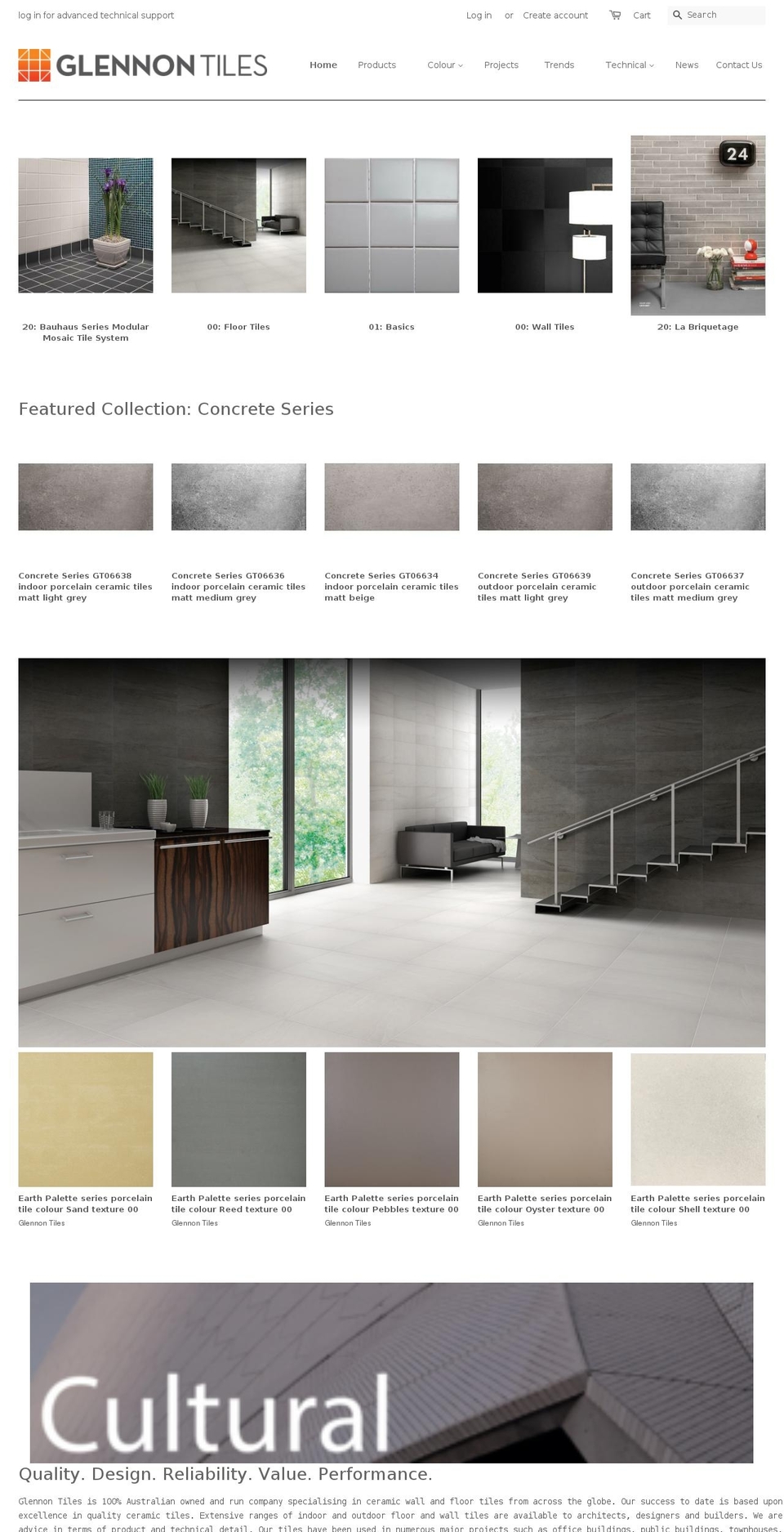 glennontiles.com.au shopify website screenshot