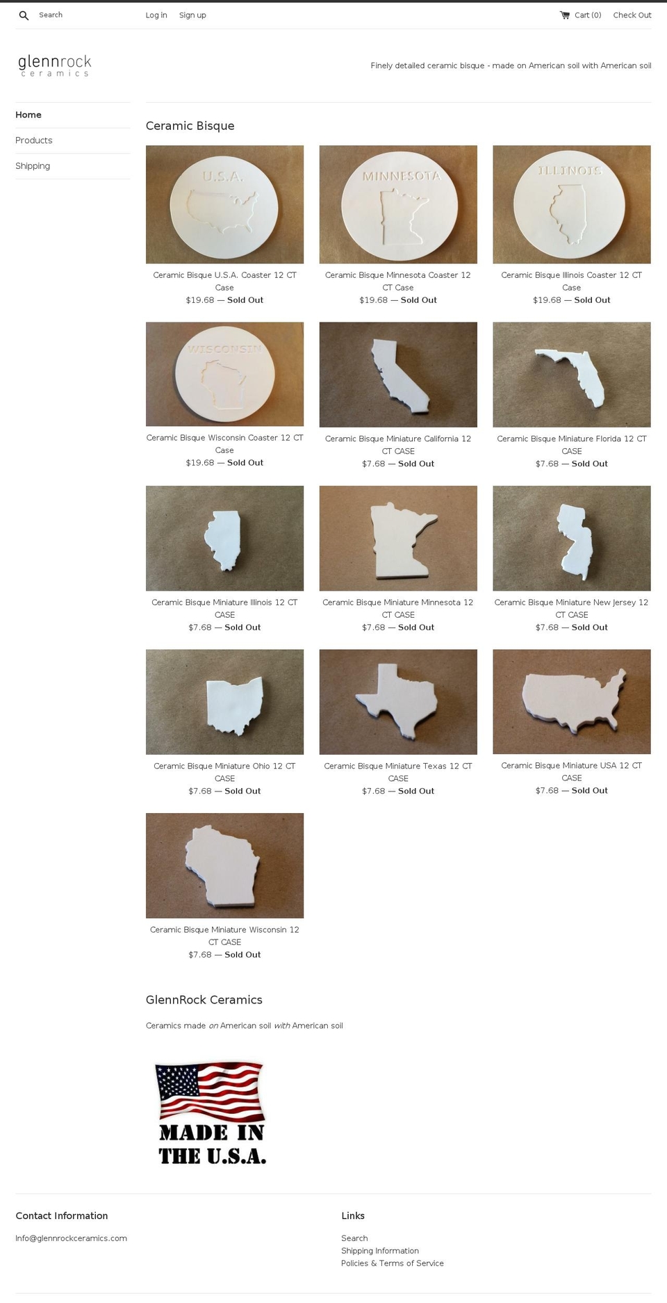 glennrockceramics.com — Shopify storefront screenshot