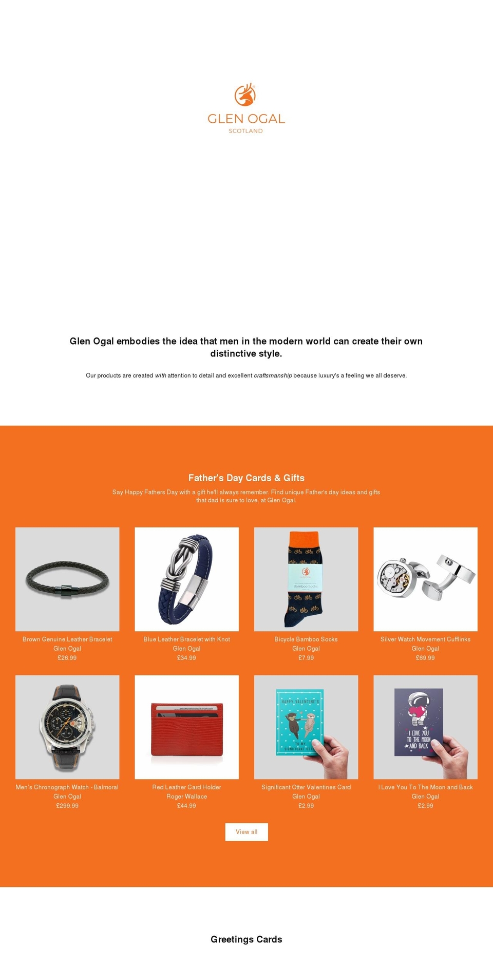 glenogal.com shopify website screenshot