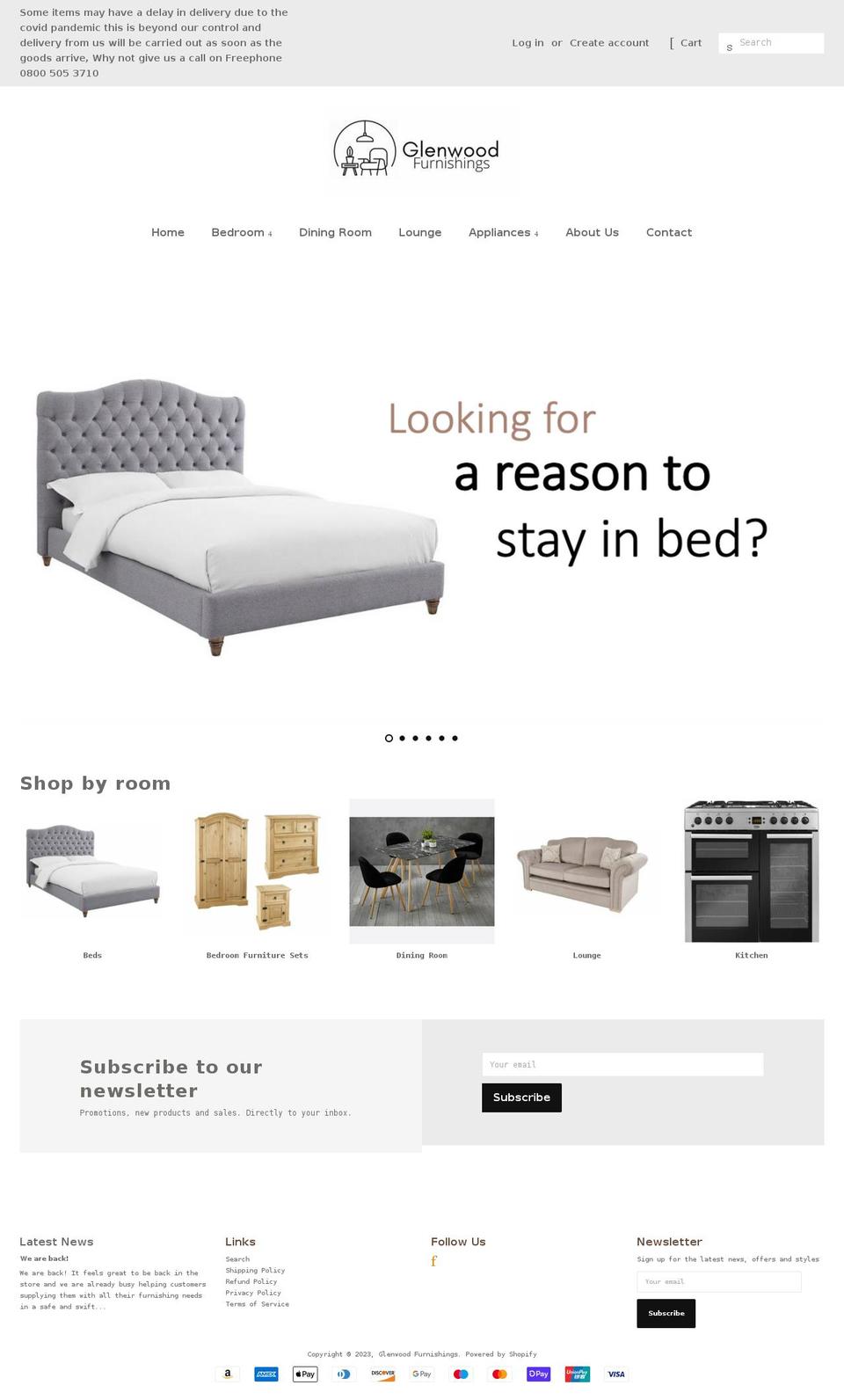 glenwoodfurnishings.co.uk shopify website screenshot