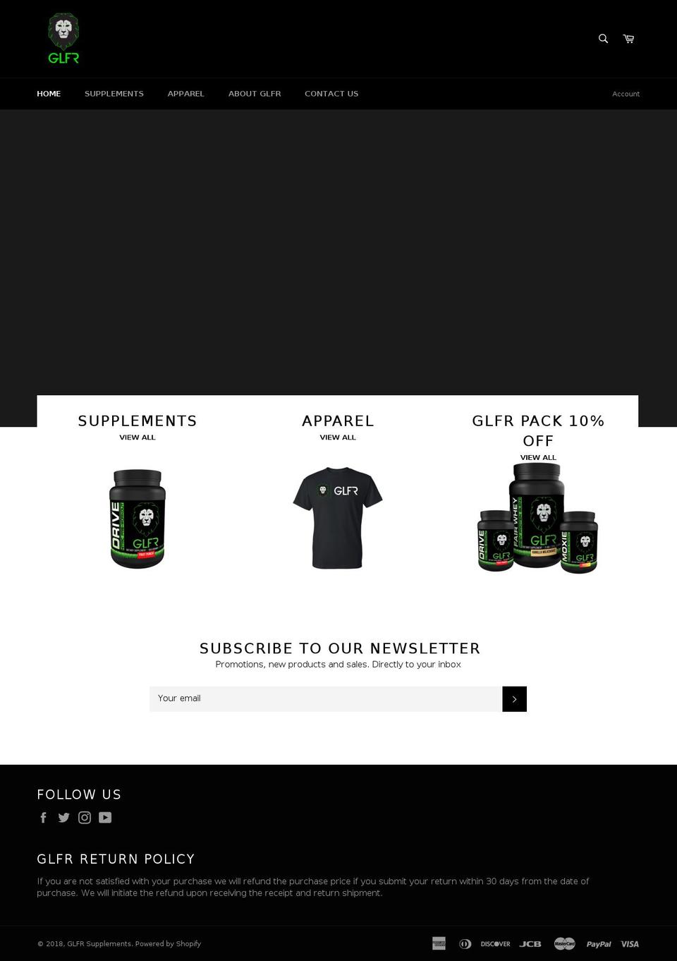 glfrsupplements.com — Shopify storefront screenshot