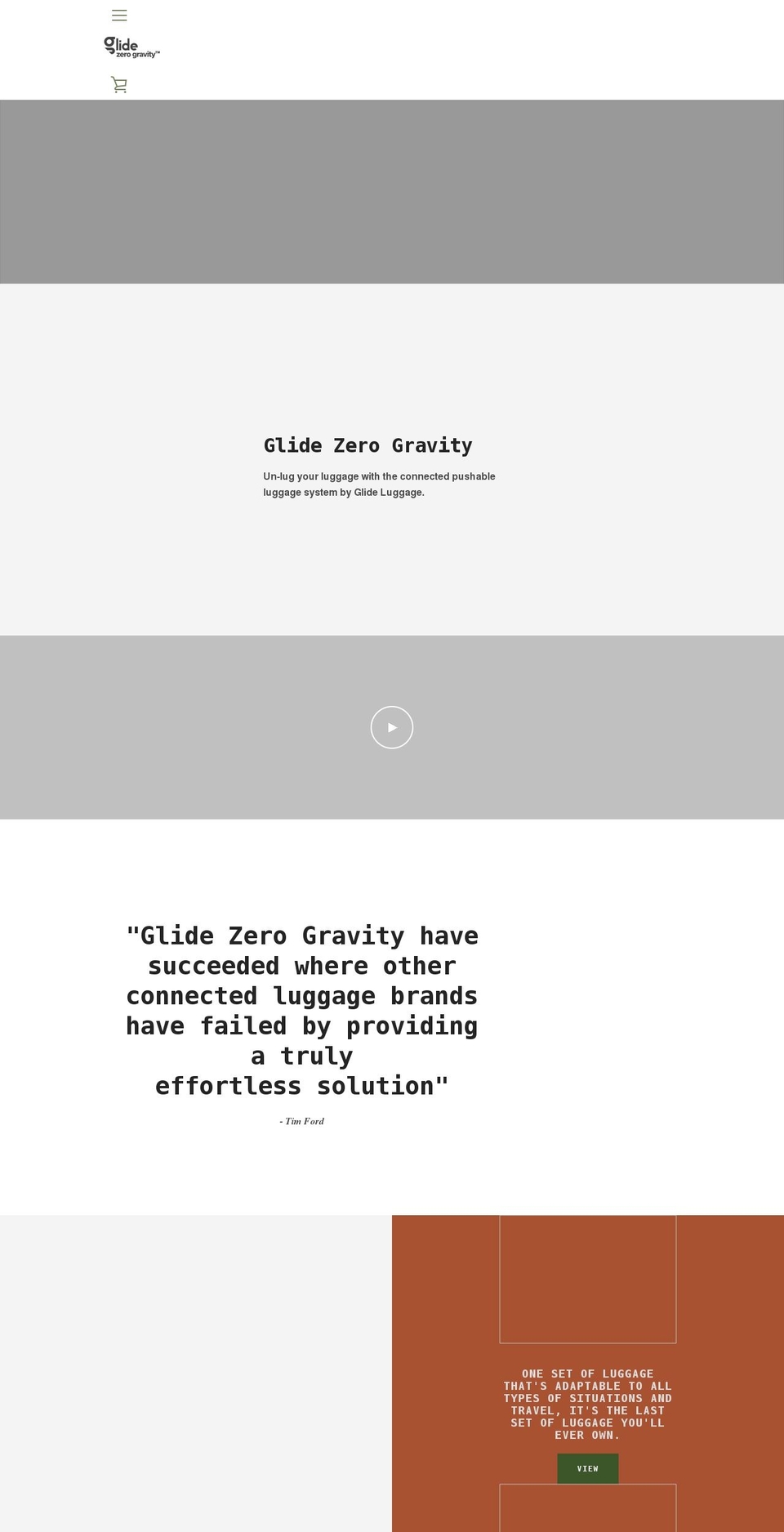 glideluggage.com shopify website screenshot