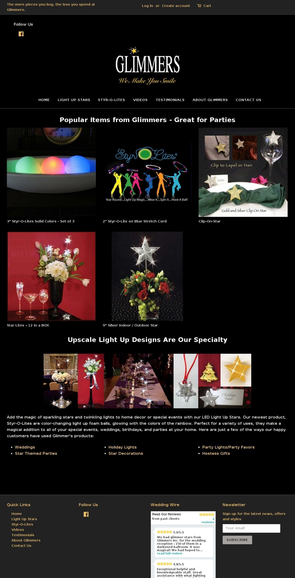 glimmersinc.com shopify website screenshot