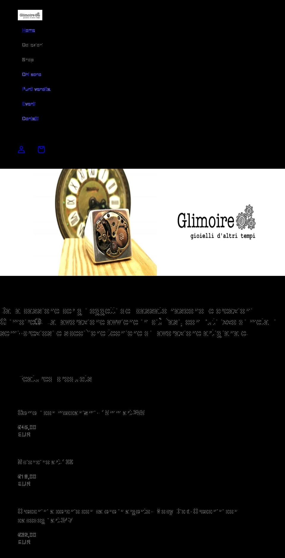 glimoire.com shopify website screenshot