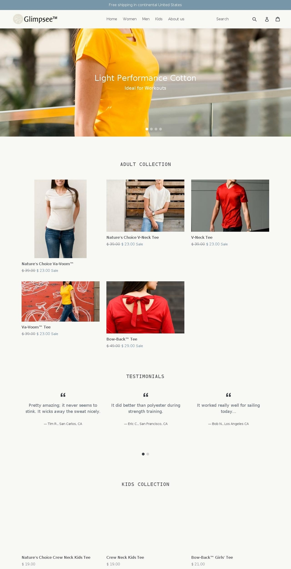 glimpsee.com — Shopify storefront screenshot