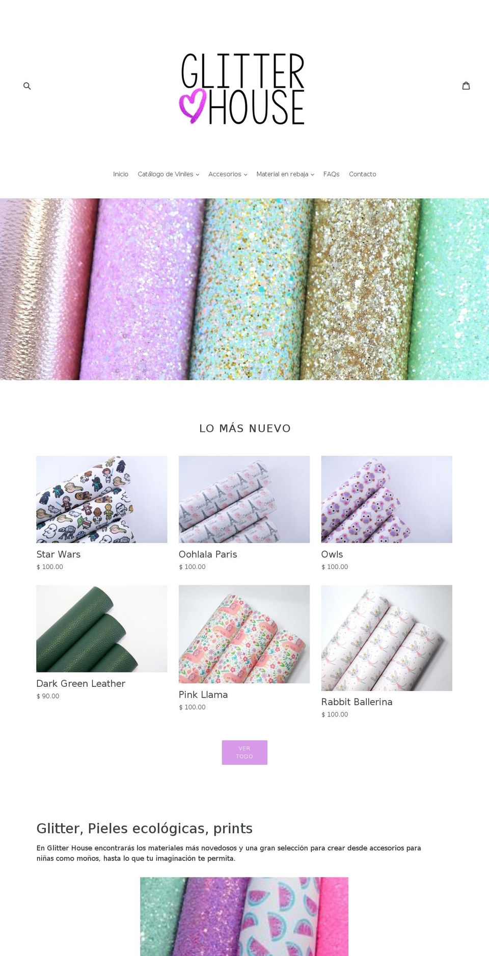 glitter-house.com shopify website screenshot