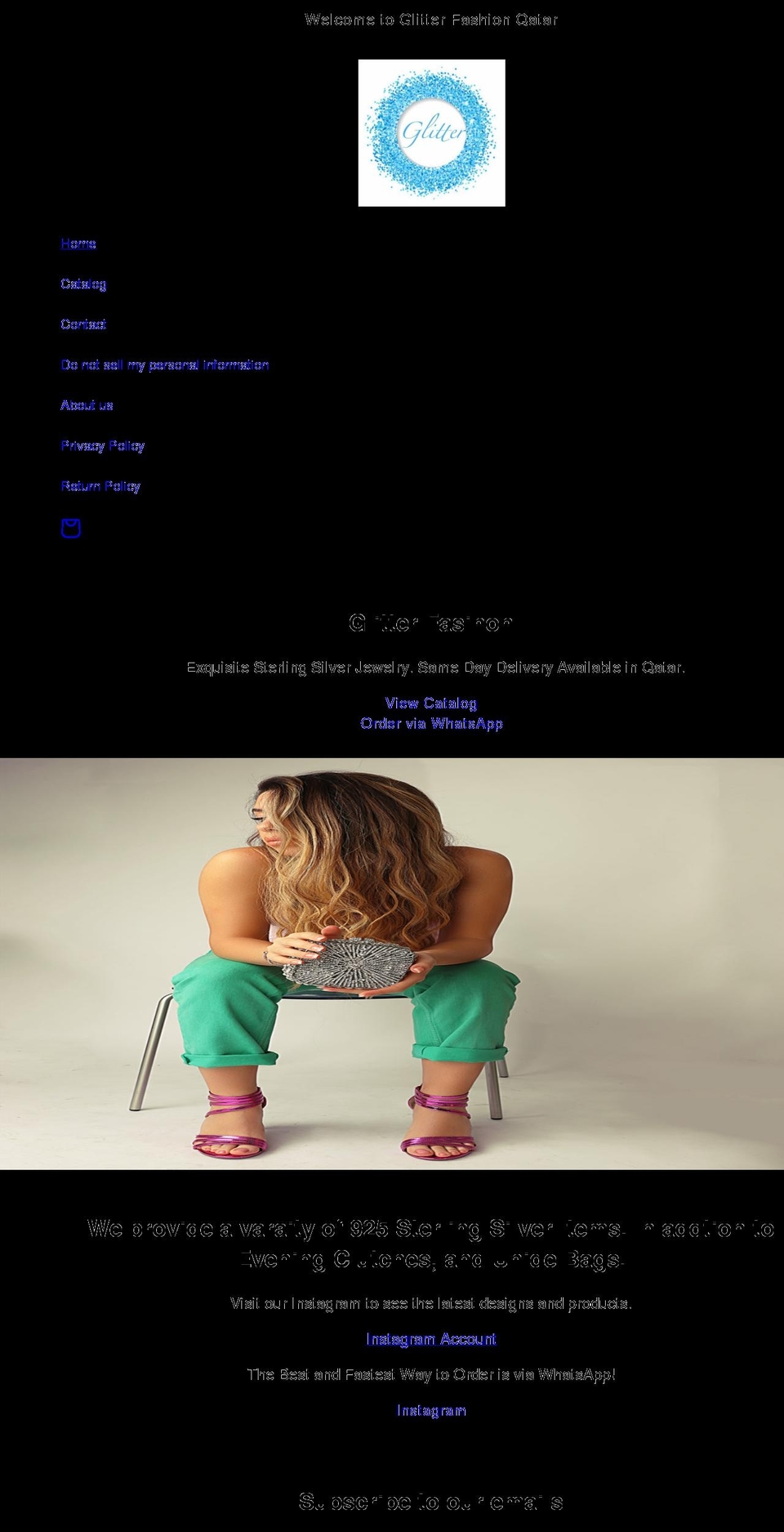 glitter.fashion shopify website screenshot
