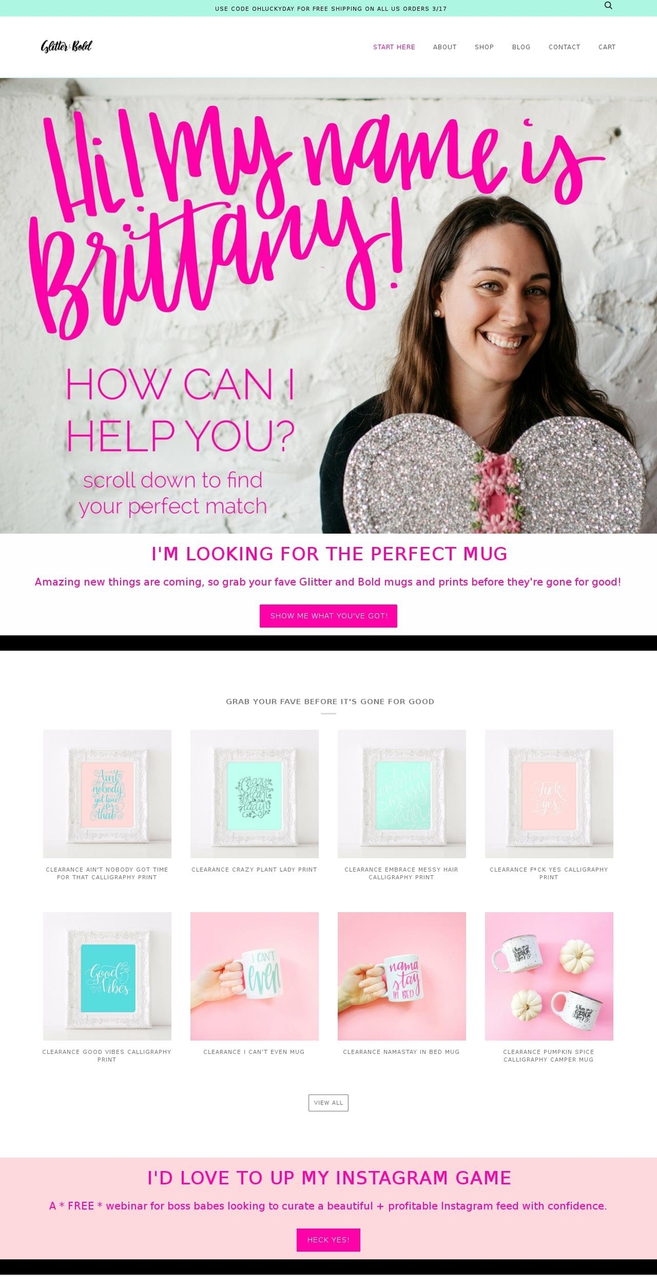 glitterandbold.com shopify website screenshot