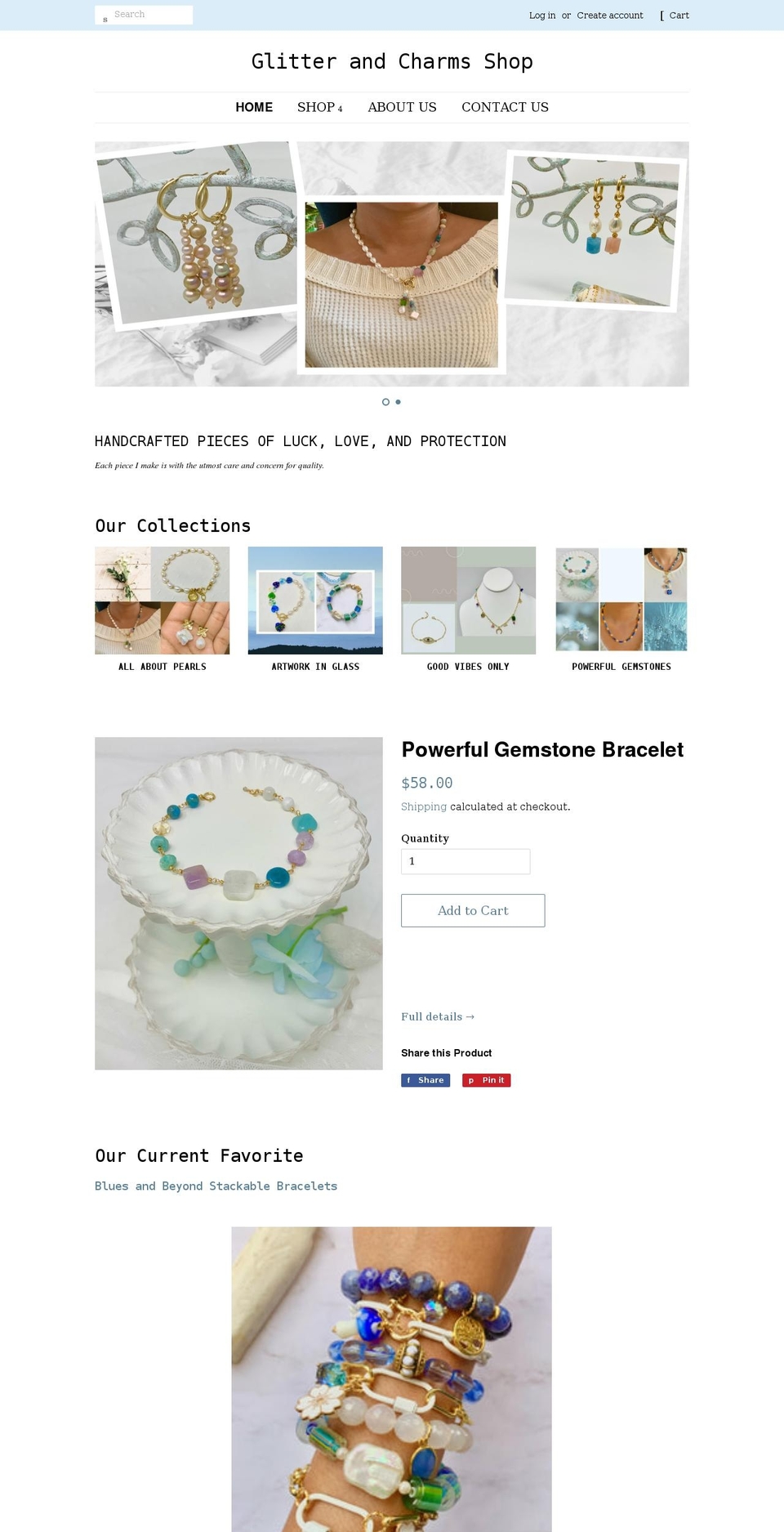 glitterandcharmsshop.com shopify website screenshot