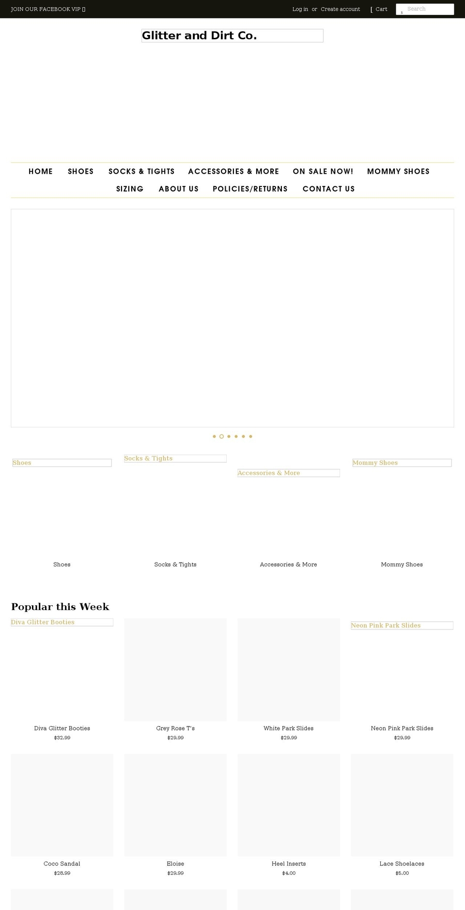 glitteranddirtco.com shopify website screenshot