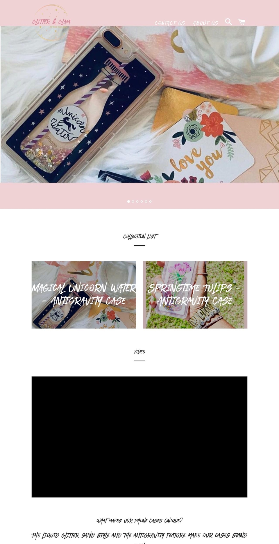 glitterandglam.net shopify website screenshot