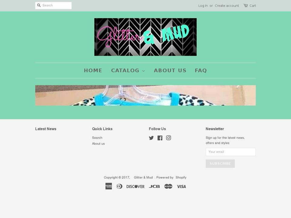 glitterandmudvinyl.com shopify website screenshot