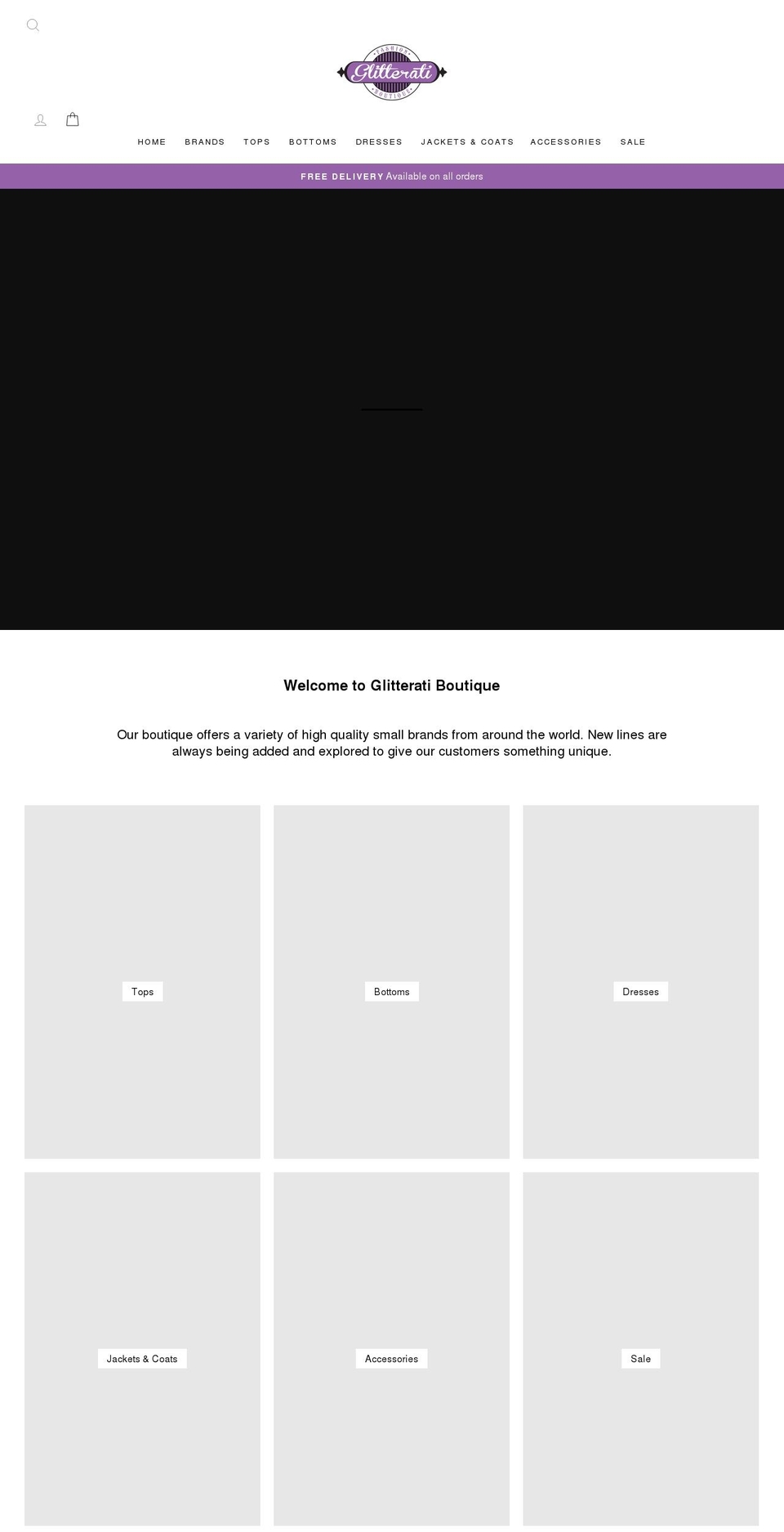 glitteratifashion.co.uk shopify website screenshot