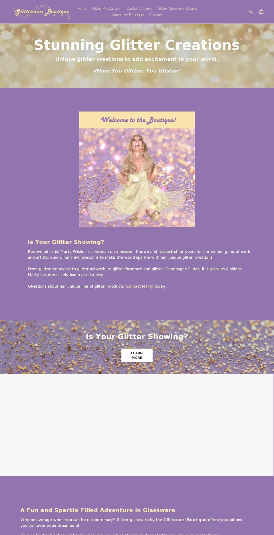 glitterazziboutique.net shopify website screenshot