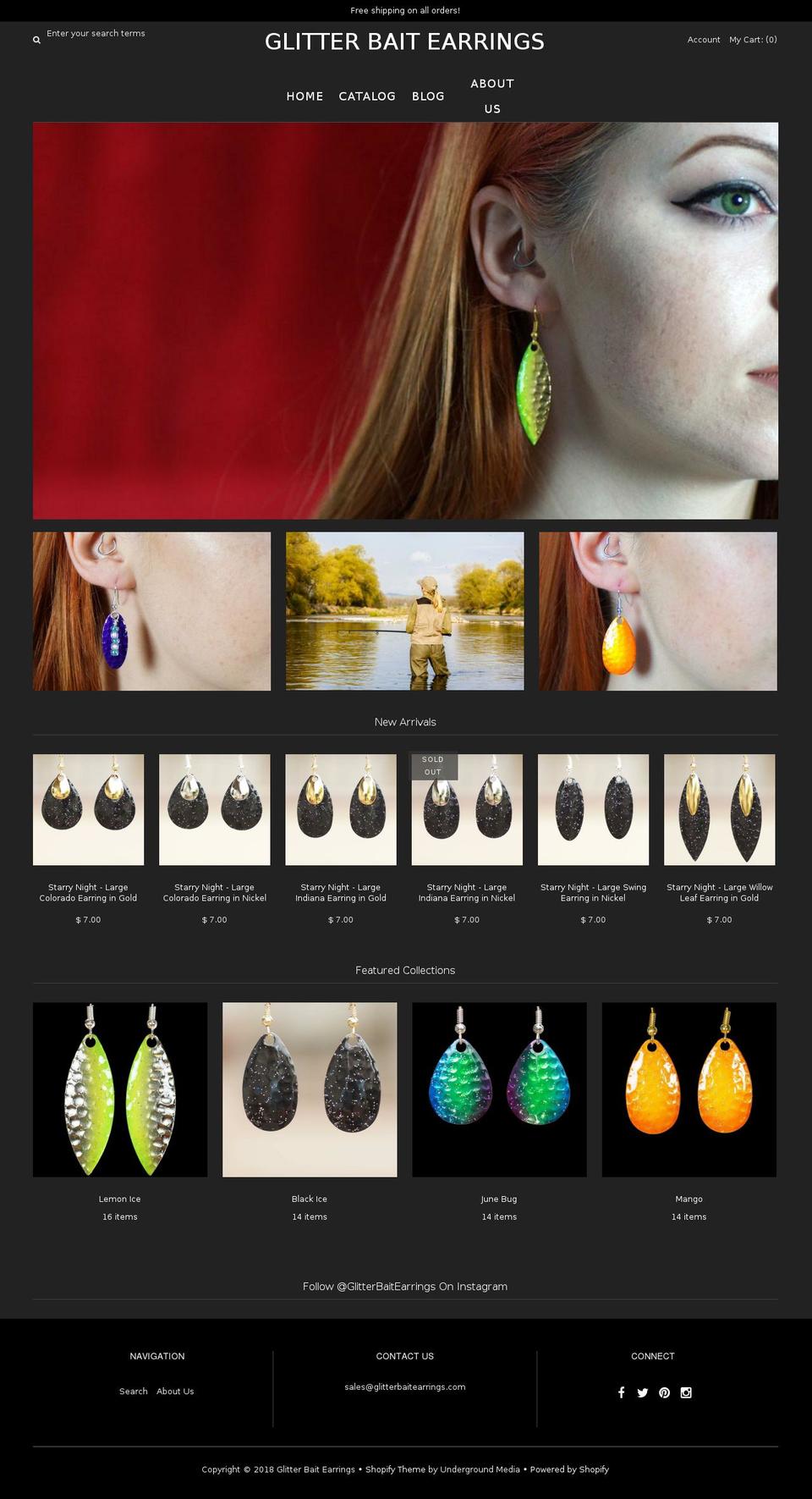 glitterbaitearrings.com — Shopify storefront screenshot