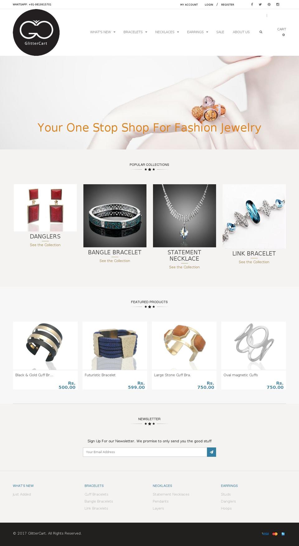 jewelry-r13 Shopify theme site example glittercart.com