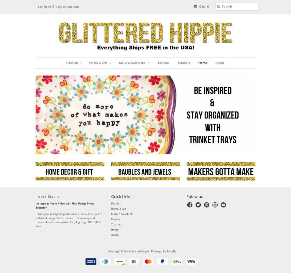 glitteredhippie.com — Shopify storefront screenshot